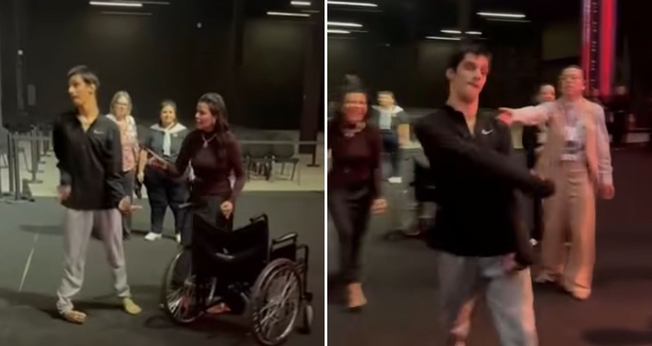 Felipe após ser curado na igreja. (Foto: Reprodução/Instagram/André Fernandes)