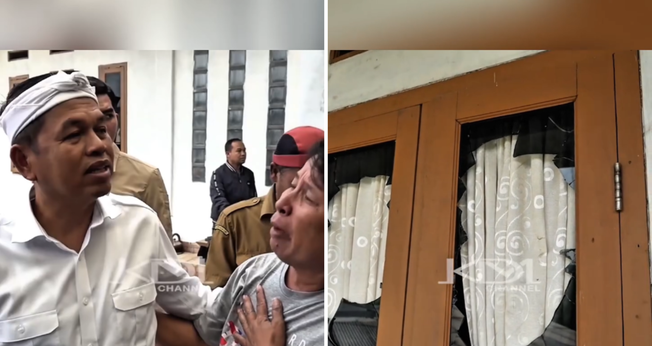Governador de Jabar visitou a casa invadida e atacada em Cidahu. (Captura de tela/Instagram/sukabumi_satu)