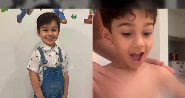 Gael aprendendo sobre a oração. (Foto: Reprodução/Instagram/Jessica Stuart)