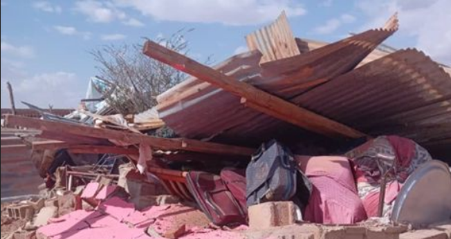 Prédio de igreja demolido em Cartum Norte, Sudão, em 8 de julho de 2025. (Foto: CSW)