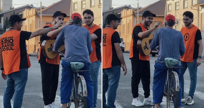 A cura do surdo nas ruas. (Foto: Reprodução/Instagram/Aviva Oficial)