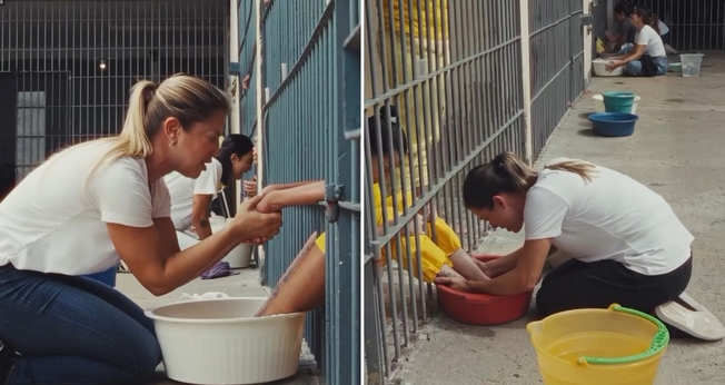 O evangelismo no presídio. (Foto: Reprodução/Instagram/Shaila Manzoni)