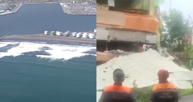 Avisos de alerta e de evacuação foram emitidos no Japão, Havaí e países do Pacífico. (Foto: Reprodução/Youtube/NewsX World/Reprodução/YouTube/Band Jornalismo).
