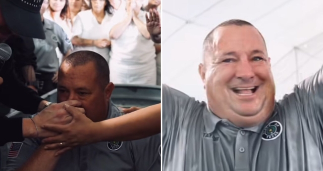 O batismo de Taylor. (Foto: Reprodução/Instagram/Mike Barber Ministries)