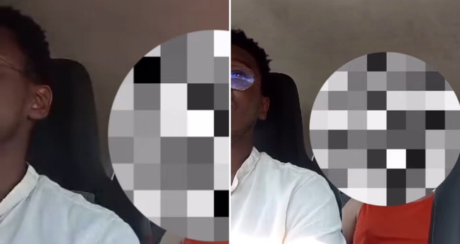 Israel Peixoto e o criminoso no carro. (Foto: Reprodução/Instagram/Israel Peixoto)