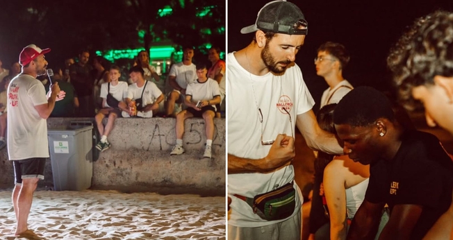 Evangelismo na praia. (Foto: Reprodução/Instagram/Reach Mallorca)