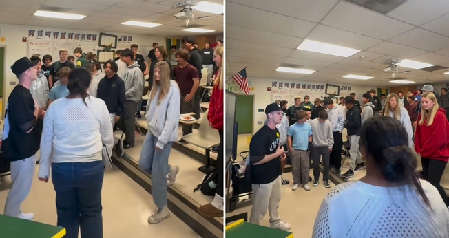 Ross Johnston pregando em uma escola. (Foto: Reprodução/Instagram/Ross Johnston)