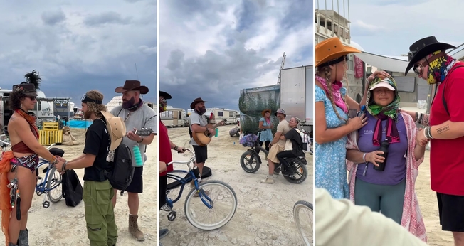 Os cristãos evangelizando no festival. (Foto: Reprodução/Instagram/Philip Renner)