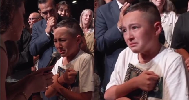 O menino emocionou a congregação da 5F Church ao pedir oração pela mãe. (Foto: Reprodução/Instagram/Five-Fold Church).