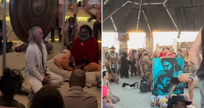 Os cristãos evangelizando no local. (Foto: Reprodução/Instagram/Philip Renner)