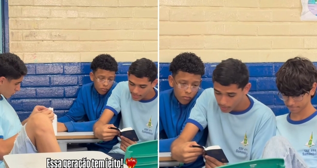 Wladimir lendo a Palavra de Deus. (Foto: Reprodução/Instagram/Jéssica Motta)