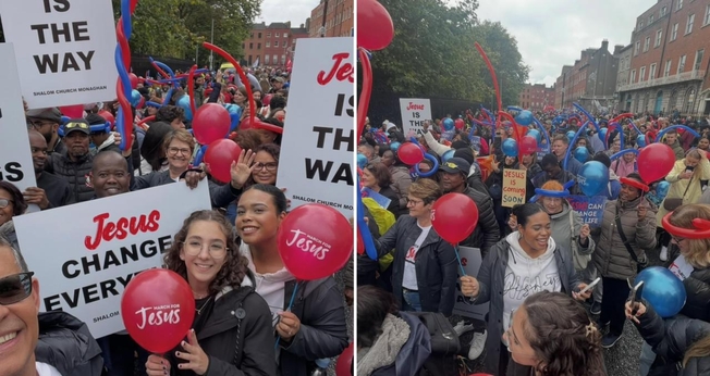 A Marcha para Jesus em Dublin. (Foto: Reprodução/Instagram/Marcio Rodrigues)