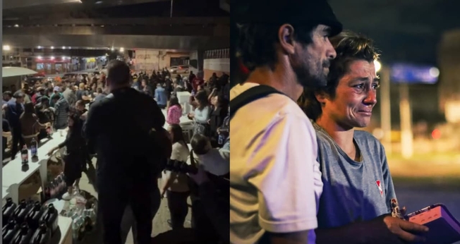 A missão “Sul, Missões e Graça” promove cultos debaixo de uma ponte. (Foto: Instagram Sul/Missões e Graça).