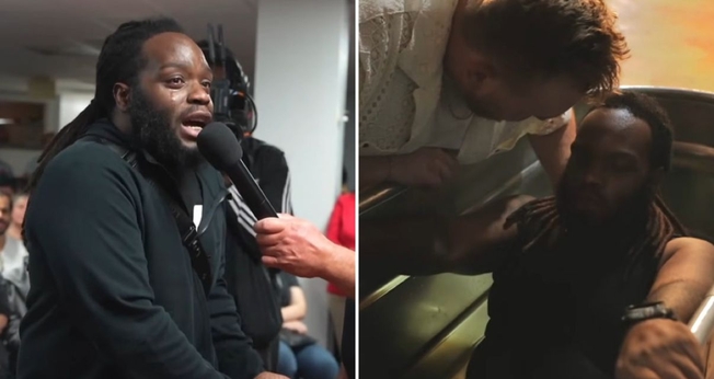 O homem testemunhando na igreja. (Foto: Reprodução/YouTube/The Supernatural Life - Daniel Adams)