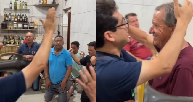 Os cristãos pregaram no bar em Balneário Rincão. (Foto: Reprodução/Instagram/AD Balneário Rincão).