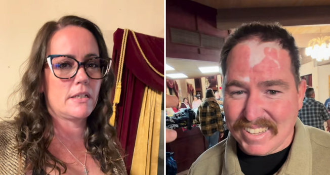 Shauna e seu marido James, que carrega cicatrizes de um grave acidente. (Captura de tela/Facebook/Sean Feucht)