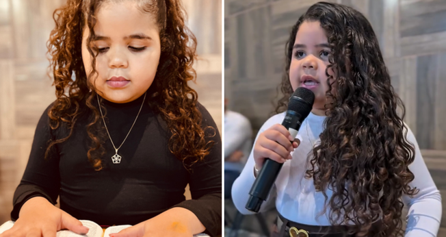 Ester Souza durante pregações da Bíblia. (Captura te tela/Instagram/oficial_estersouza_)