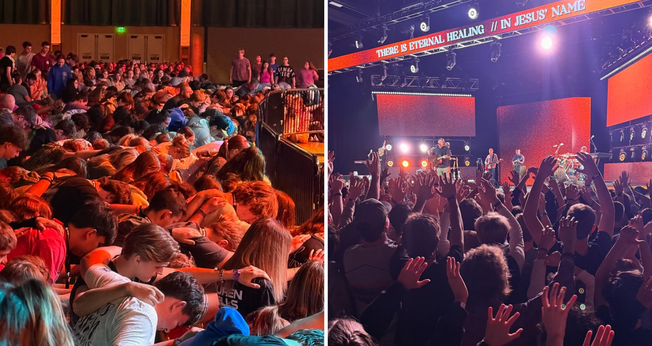 Centenas entregam suas vidas a Jesus na Conferência “Corações em Chamas”, realizada no Tennessee. (Foto: Instagram / @heartsonfirelive)