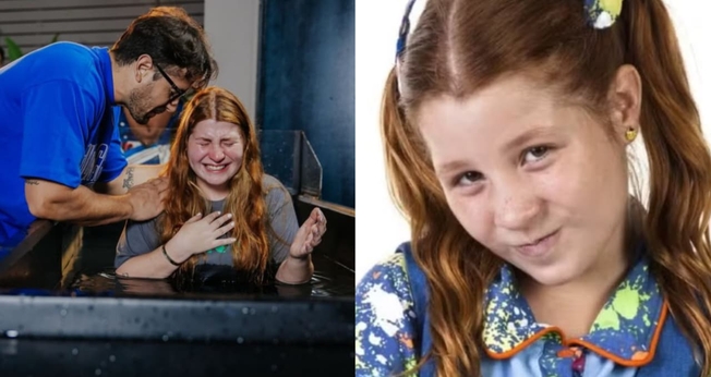 Giulia Garcia foi batizada na Zion Church. (Foto: Instagram/Giulia Garcia/Divulgação/SBT).