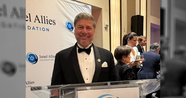 Joel Engel na premiação da Israel Allies Foundation. (Foto: Ministério Engel)