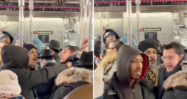 Imagens mostram judeu hassídico do movimento Chabad-Lubavitch sendo agredido no metrô de Nova York. (Captura de tela/Redes sociais)