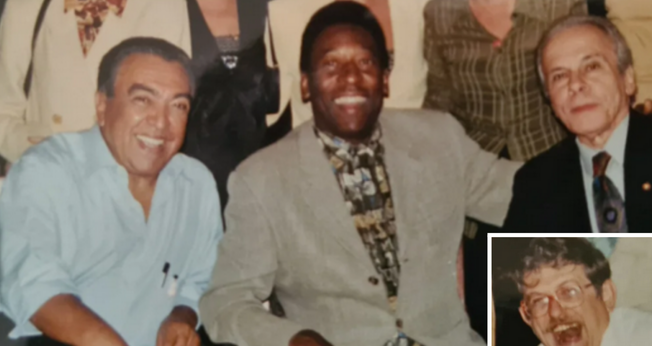Mauricio de Sousa, Pelé e Jece Valadão; no detalhe, o pastor Luiz Sayão. (Foto: Instagram/Luiz Sayão)