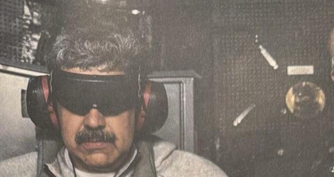 Nicolás Maduro após captura pelos militares dos EUA. (Foto: Truph Social/Donald Trump)