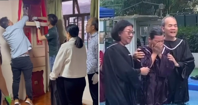Anna foi batizada após remover os ídolos. (Foto: Reprodução/Instagram/Sophie Cheng)