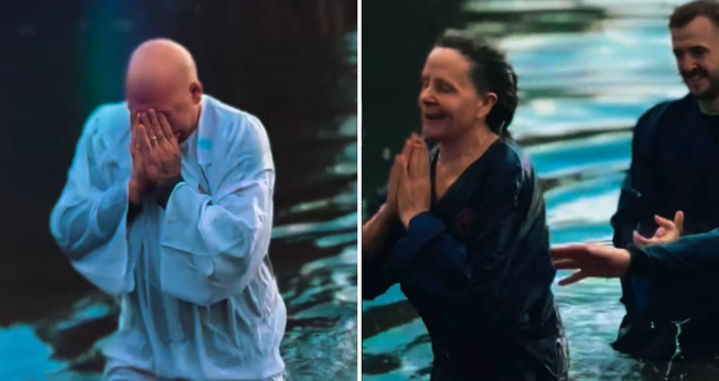 Batismos realizados em lago no Reino Unido. (Captura de tela/Instagram/Rikki Doolan)