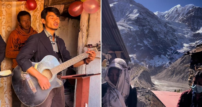Os cristãos adorando no Nepal. (Foto: Reprodução/Instagram/Paul Nepali)