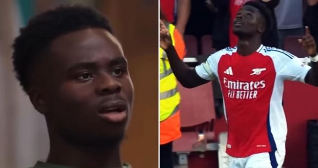Bukayo Saka. (Foto: Reprodução/Instagram/Ballers In God/Arsenal)