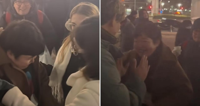 A mulher foi curada após uma oração nas ruas. (Foto: Reprodução/Instagram/Marcos Sogabe)