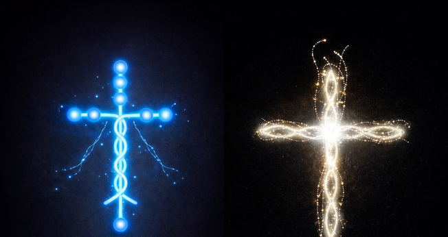 Polilaminina tem formato de cruz. (Imagem ilustrativa gerada por IA)