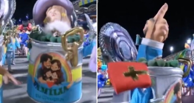 O desfile da Acadêmicos de Niterói. (Foto: Reprodução/X/Poder 360)