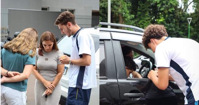Os estudantes ofereceram orações às famílias. (Foto: Instagram/Colégio Adventista de Maringá).