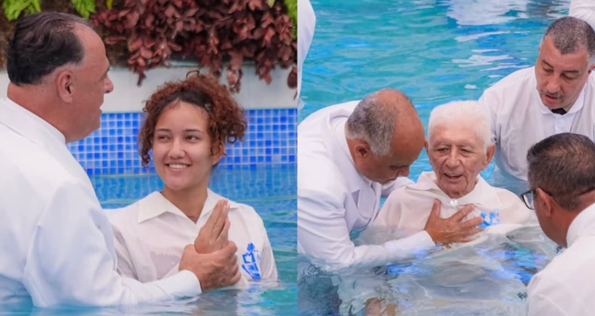 Os novos convertidos foram batizados na Assembleia de Deus Ministério do Belém. (Foto: Instagram/adbelemsp).
