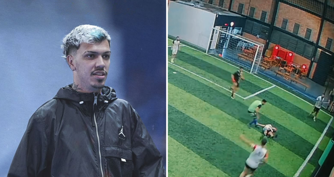 JK Chapecó caído após o acidente durante partida; jogador sobreviveu a duas paradas cardíacas: “Jesus me devolveu o fôlego de vida”. (Foto: Instagram / @jkchapeco)