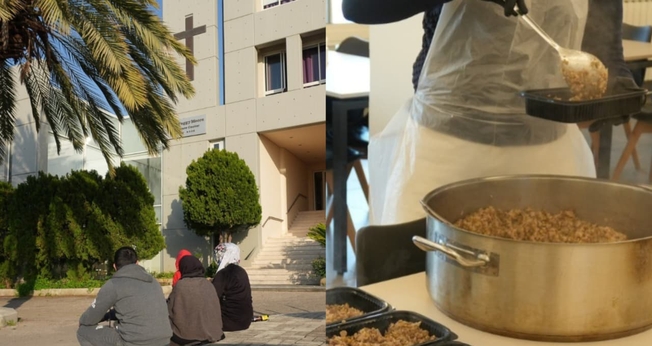 O Seminário Teológico Batista Árabe foi transformado em refúgio para moradores. (Foto: Facebook/Arab Baptist Theological Seminary - ABTS).