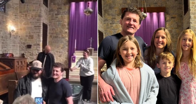 Ben Askren foi batizado nas águas. (Foto: Reprodução/Instagram/Sport and Faith/Reprodução/Instagram/benaskren).