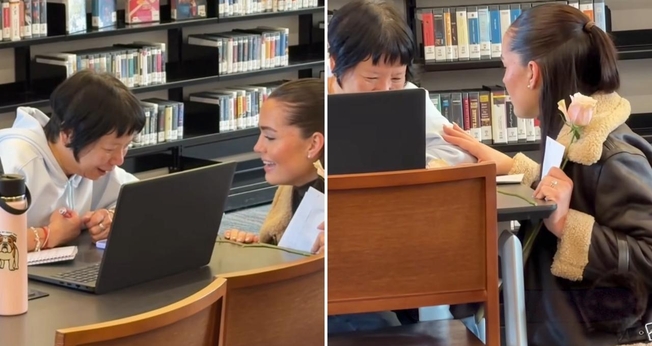 Mira Red'ko orando pela asiática. (Foto: Reprodução/Instagram/Mira Red'ko)