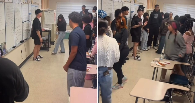 A maioria dos alunos presentes se rendeu a Jesus. (Foto: Reprodução/Instagram/Ross Johnston)