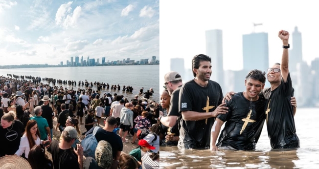 O batismo aconteceu no rio Swan. (Foto: Instagram/Julian Kirtisingham).