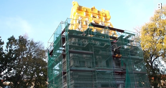 Templo hindu em construção em Berlim. (Foto: Reprodução/YouTube/ DER SPIEGEL).
