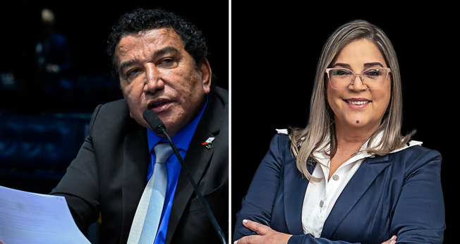 Senador Magno Malta (PL-ES) em pronunciamento à bancada; psicóloga Marisa Lobo. (Foto: Waldemir Barreto/Agência Senado/Arquivo pessoal)