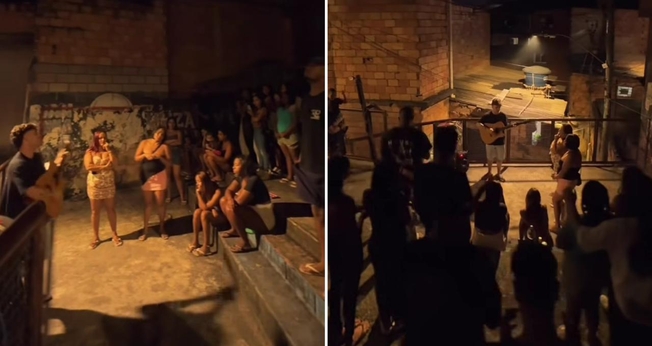 O culto na praça. (Foto: Reprodução/Instagram/João Basques)