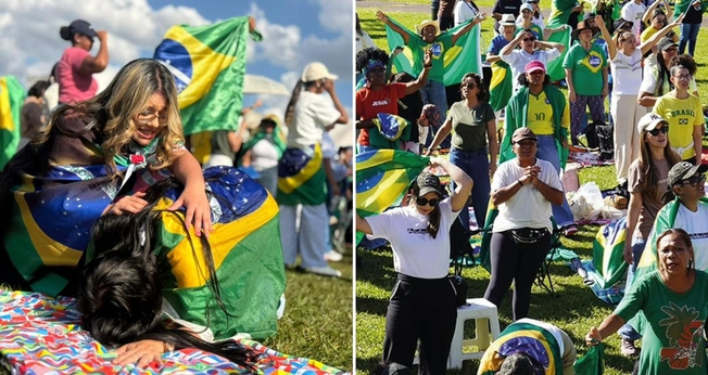 A multidão clamou pelo futuro do Brasil e consagrou a nação ao Senhor. (Foto: Reprodução/Instagram/A Million Women Brasil)