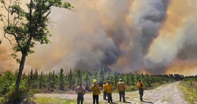 A região afetada pelo incêndio. (Foto: Reprodução/Baptist Press)