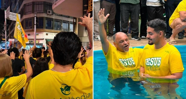 A ação evangelística em SP. (Foto: Reprodução/Instagram/Missões Nacionais)
