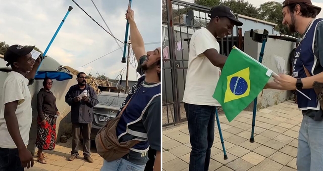 A cura do homem durante o evangelismo. (Foto: Reprodução/Instagram/Luca Martini)