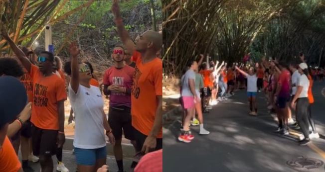 Diversas pessoas participaram do “Corre Cristão” em Salvador. (Foto: Reprodução/Instagram/corridacorrecristao/Reprodução/Instagram/alexia.srib).